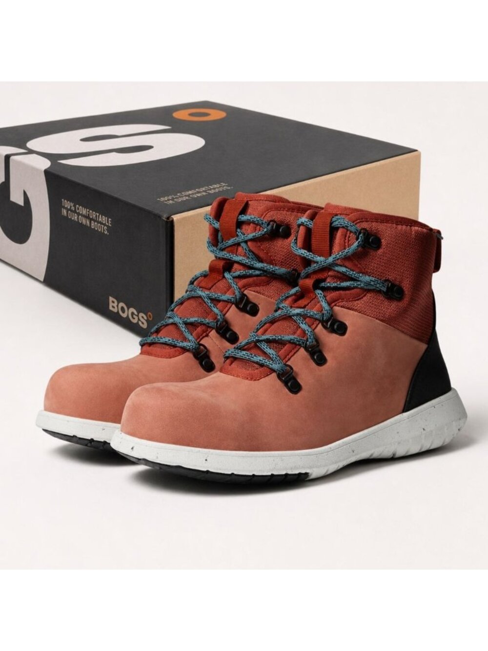 BOGS Cypress Lace ST Waterproof Leather Composite Toe Work Boots Womens 8.5 Papr